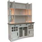 Parker House Americana Modern 2pc 66" Buffet and Open Hutch with Quartz Insert in Cotton