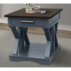Parker Living Americana Modern End Table in Denim (Dropshippable) - Black Friday Sale
