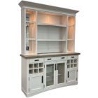 Parker House Americana Modern 2 Piece 69 Inch Buffet and Display Hutch with Quartz Insert in Cotton