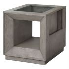 Parker Living Pure Modern End Table with Glass Top in Moonstone (CL1A) - CLEARANCE SALE (Dropshippable)