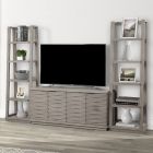 Parker Living Pure Modern 63 in. Entertainment Center with Pair of Bookcase in Moonstone (CL1A) - CLEARANCE SALE