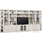 Parker House Boca 9 Piece Entertainment Wall with Corner Bookcases in Cottage White (Promo)