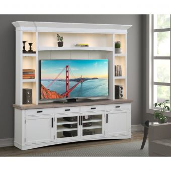 Parker Living Americana Modern 92 in. Entertainment Center in Cotton - Black Friday Sale 