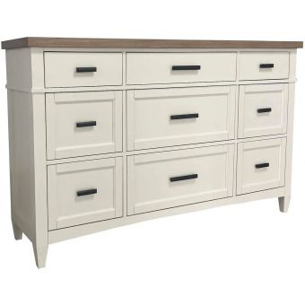 Parker House Americana Modern Bedroom 9 Drawer Dresser in Cotton