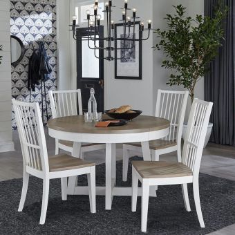 Parker House Americana Modern 48 in. Round Dining Set in Cotton #2018-COT