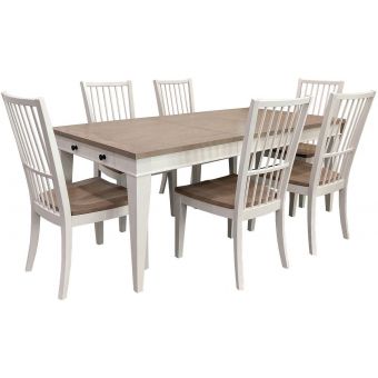 Parker House Americana Modern 60 in. Rectangular Dining Set in Cotton #2018-COT