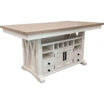 Parker House Americana Modern 72 in. Island Counter-Height Table in Cotton