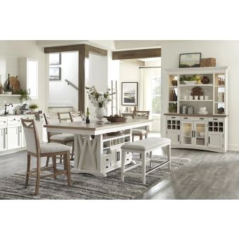 Parker House Americana Modern 72 in. Island Counter-Height Set in Cotton
