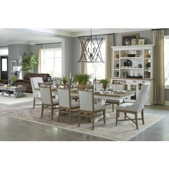 Parker House Americana Modern 88 in. Trestle Dining Set in Cotton #2518-2018