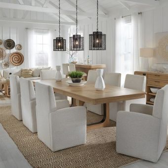 Parker House Escape 84" Extendable Dining Set with Upholstered Caster Chair (10% 2023 PH Cyber Month Sale)