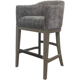 Parker House Pure Modern Upholstered Swivel Barstool in Moonstone