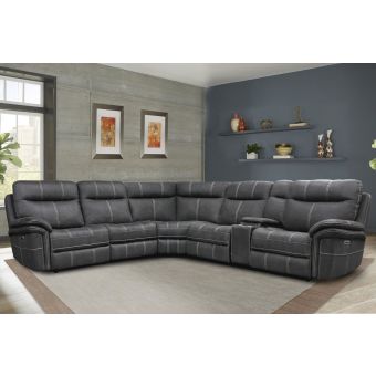 Parker Living Mason 6-PC Sectional Sofa Package A - Charcoal