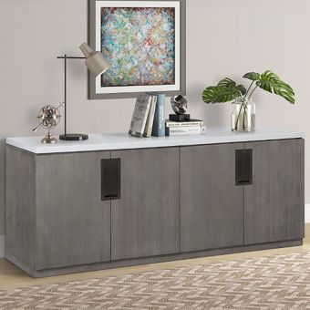 Parker House Pure Modern Credenza with Quartz top in Moonstone (CL1A) - CLEARANCE SALE