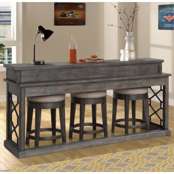 Parker House Sundance Everywhere Console With 3 Stools - Smokey Grey