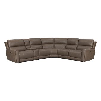 Parker Living Hancock-Bette Hazel 6 Piece Zero Gravity Power Reclining Sectional with Adjustable Headrests