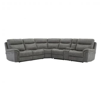Parker Living Mason - Carbon 6 Piece Modular Power Reclining Sectional with Power Adjustable Headrests