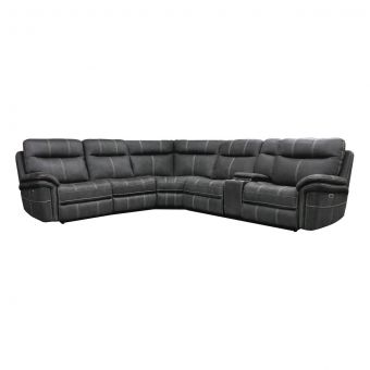 Parker Living Mason - Charcoal 6 Piece Modular Power Reclining Sectional with Power Adjustable Headrests