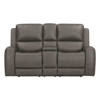 Parker Living Belmont-Autumn Fog Zero Gravity Power Reclining Tilt Console Loveseat