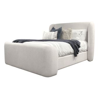 Parker House Sleep Shiloh-White Mocha King Wingback Upholstered Bed