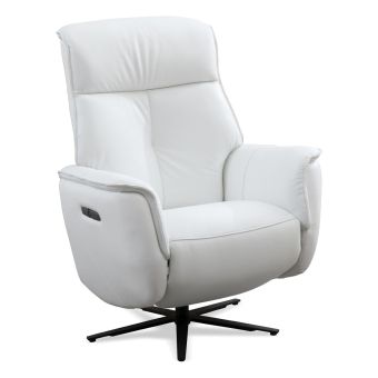 Parker Living Tripp-Cortana White Power Swivel Recliner